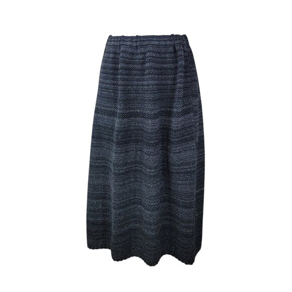 Chris Triola Knit Skirt Medium Gray Art To Wear One Of A Kind Elastic Waist Pull - Picture 2 of 7